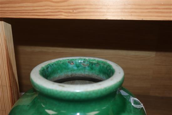 A 19th century Chinese green crackle glaze height 25cm